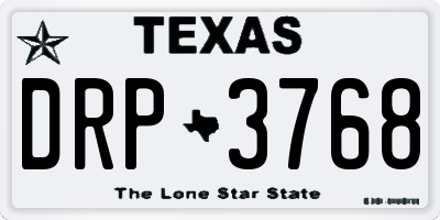 TX license plate DRP3768