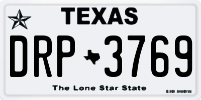 TX license plate DRP3769