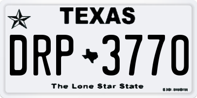 TX license plate DRP3770