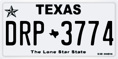 TX license plate DRP3774