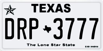 TX license plate DRP3777