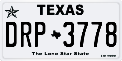 TX license plate DRP3778