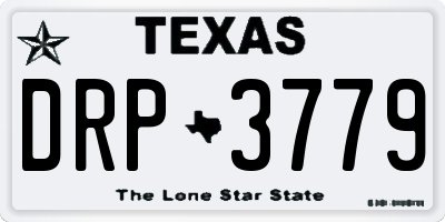 TX license plate DRP3779