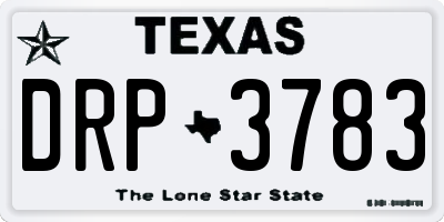 TX license plate DRP3783