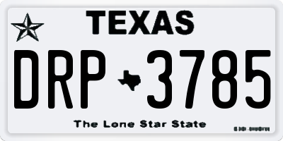 TX license plate DRP3785
