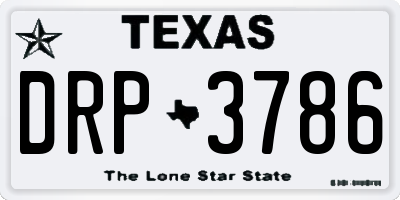 TX license plate DRP3786