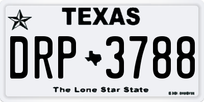 TX license plate DRP3788