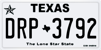 TX license plate DRP3792