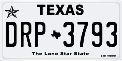 TX license plate DRP3793