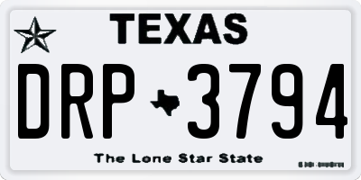 TX license plate DRP3794