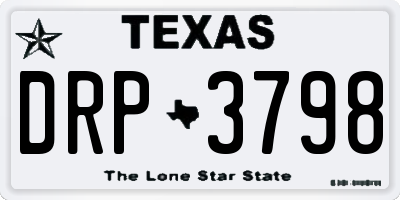 TX license plate DRP3798