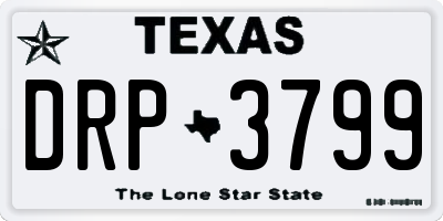 TX license plate DRP3799