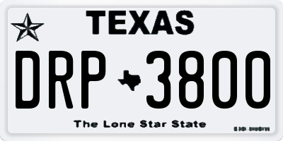 TX license plate DRP3800
