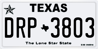 TX license plate DRP3803