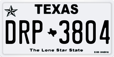 TX license plate DRP3804