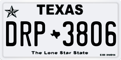 TX license plate DRP3806