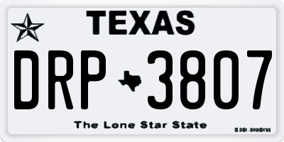 TX license plate DRP3807