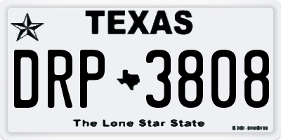 TX license plate DRP3808