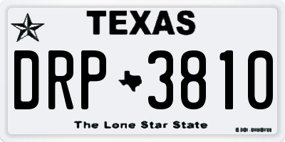 TX license plate DRP3810