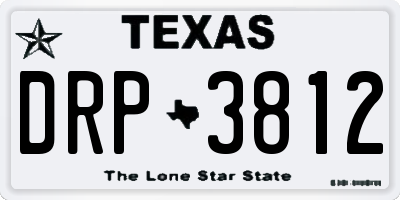 TX license plate DRP3812