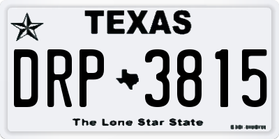 TX license plate DRP3815
