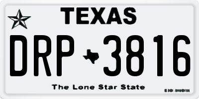 TX license plate DRP3816