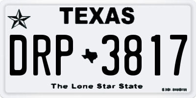 TX license plate DRP3817