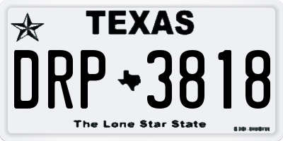 TX license plate DRP3818