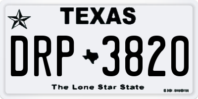 TX license plate DRP3820