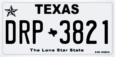 TX license plate DRP3821