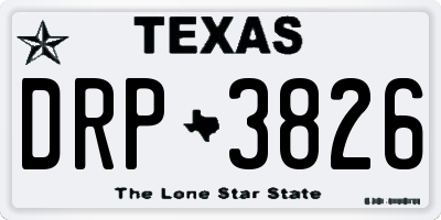TX license plate DRP3826