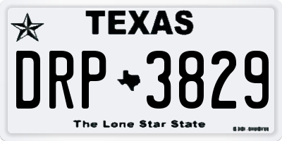 TX license plate DRP3829