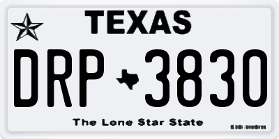 TX license plate DRP3830