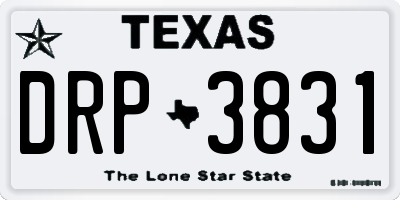 TX license plate DRP3831