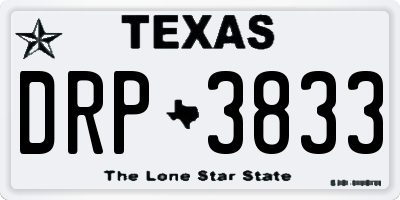 TX license plate DRP3833