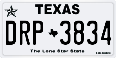 TX license plate DRP3834