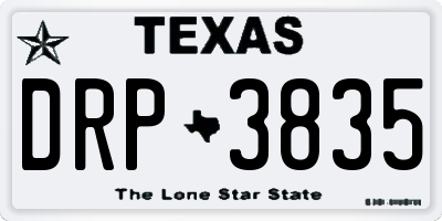TX license plate DRP3835