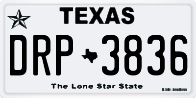 TX license plate DRP3836