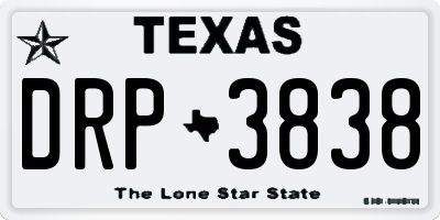 TX license plate DRP3838