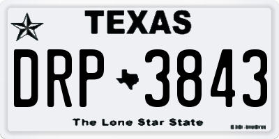 TX license plate DRP3843