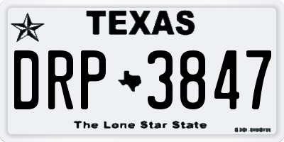 TX license plate DRP3847