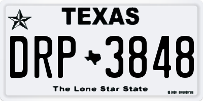 TX license plate DRP3848