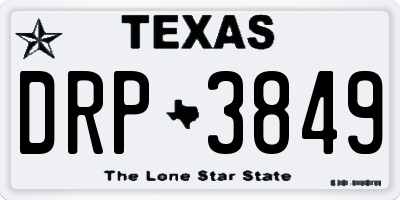 TX license plate DRP3849