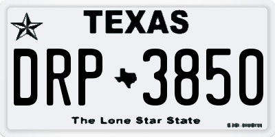 TX license plate DRP3850
