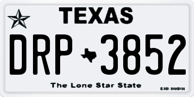 TX license plate DRP3852