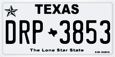 TX license plate DRP3853