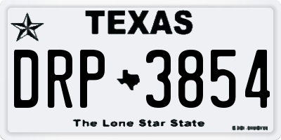 TX license plate DRP3854