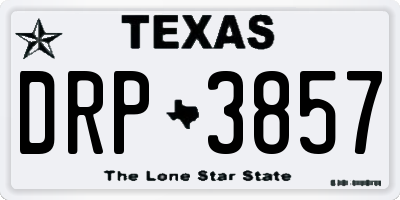 TX license plate DRP3857