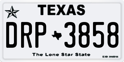 TX license plate DRP3858