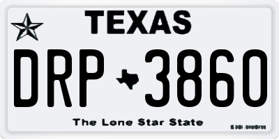 TX license plate DRP3860